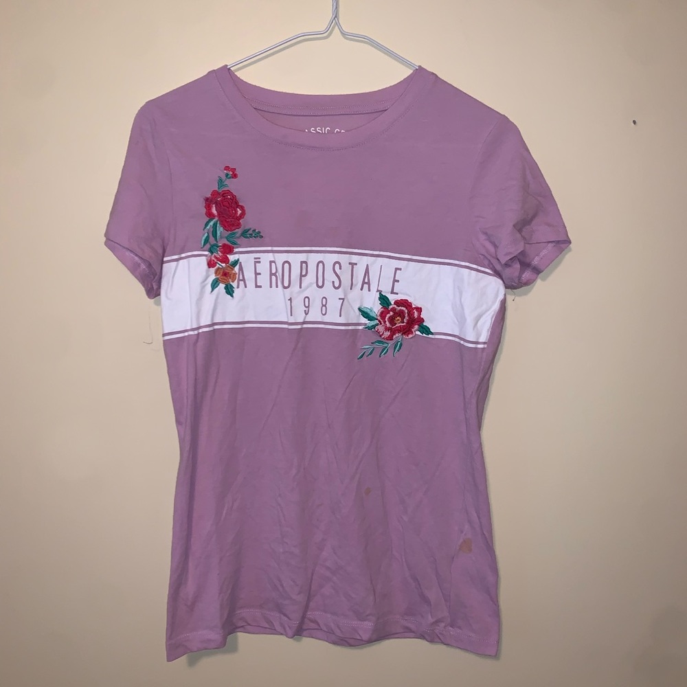 Aeropostale 1987 purple/floral t-shirt